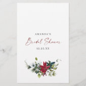 Papier Red Poinsettia nuptiale de Noël Conseils et émotio (Dos)