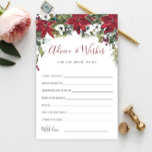 Papier Red Poinsettia nuptiale de Noël Conseils et émotio<br><div class="desc">Personnalisez avec la mariée le nom et la date de la douche de la mariée. Pour plus de personnalisation,  cliquez sur le lien "customiser plus loin". Si vous avez besoin d'aide,  contactez-moi s'il vous plaît.</div>