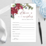 Papier Red Poinsettia nuptiale de Noël Conseils et émotio<br><div class="desc">Elégante carte de conseil en vol d'hiver bleu Dusty. Personnalisez avec la mariée le nom et la date de la douche. Pour plus de personnalisation,  cliquez sur le lien "customiser plus loin". Si vous avez besoin d'aide,  contactez-moi s'il vous plaît.</div>