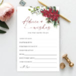Papier Red Poinsettia nuptiale de Noël Conseils et émotio<br><div class="desc">Elégante carte de conseil en vol d'hiver bleu Dusty. Personnalisez avec la mariée le nom et la date de la douche. Pour plus de personnalisation,  cliquez sur le lien "customiser plus loin". Si vous avez besoin d'aide,  contactez-moi s'il vous plaît.</div>