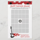 Papier Red Rock Star Rock a bye Baby shower Bingo Game (Devant)