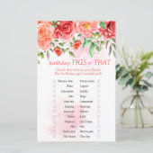 Papier Red Rose Anniversaire Ce ou Ce Jeu (Debout devant)