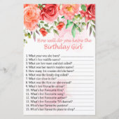 Papier Red Rose Comme tu connais bien la fille d'annivers (Devant)