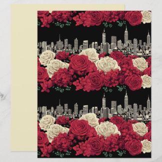 Papier Red Rose Floral Scrapbook Paper