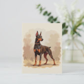 Papier Red Rust Brown Doberman Pinscher Dog (Debout devant)