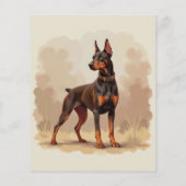 Papier Red Rust Brown Doberman Pinscher Dog (Dos)