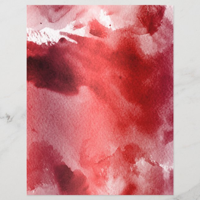 Papier Red watercolor stains soft pastel scrapbook paper (Devant)