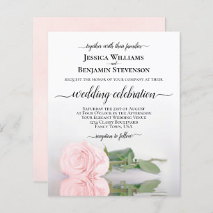 Papier Reflet du Faire-part de mariage budgétaire rose