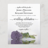 Papier Reflet Dusty Purple Rose BUDGET de mariage Invitat (Devant)