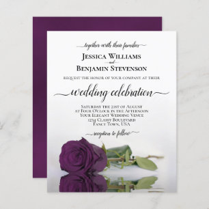 Papier Reflet Plum violet Rose BUDGET Mariage Invitation
