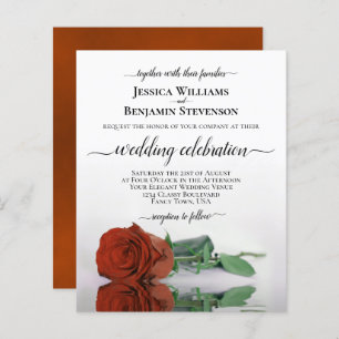 Papier Reflet rouille Orange Rose BUDGET Mariage Invitati