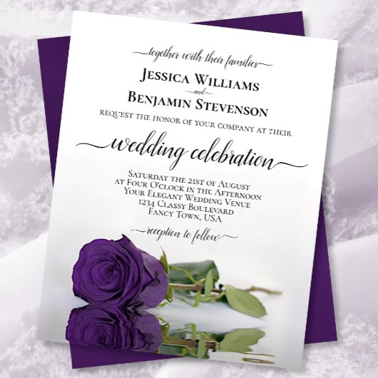 Papier Reflet Royal Purple Rose BUDGET Invitation de mari