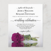 Papier Refléter Magenta Rose BUDGET Invitation de mariage (Devant)