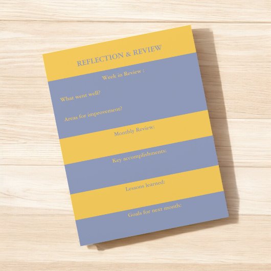 Papier Réflexion et examen Planificateur pratique pour le