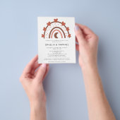 PAPIER Regenboog Terracotta QR Code Boho Bruiloft Flyer (Hand)