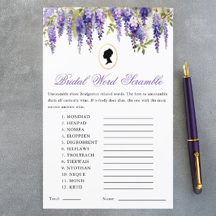 Papier Regency Word Scramble Wisteria Fête des mariées Je