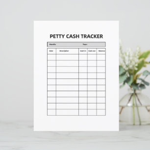 Papier Registre de suivi de la petite caisse Enregistre