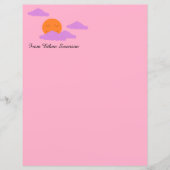 Papier Réglage du soleil avec des nuages (Devant)