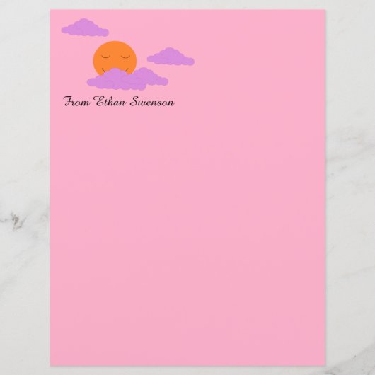 Papier Réglage du soleil avec des nuages (Devant)