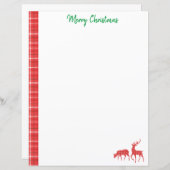 Papier Reindeer rouge vert Twill Plaid Motif (Devant / Derrière)