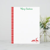 Papier Reindeer rouge vert Twill Plaid Motif (Debout devant)