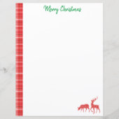 Papier Reindeer rouge vert Twill Plaid Motif (Devant)