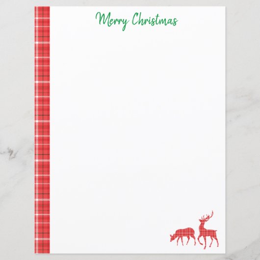Papier Reindeer rouge vert Twill Plaid Motif (Devant)