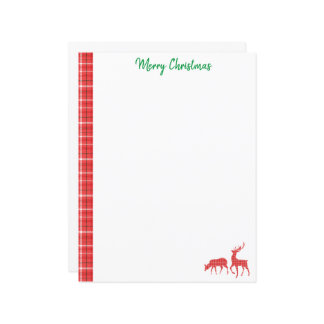 Papier Reindeer rouge vert Twill Plaid Motif