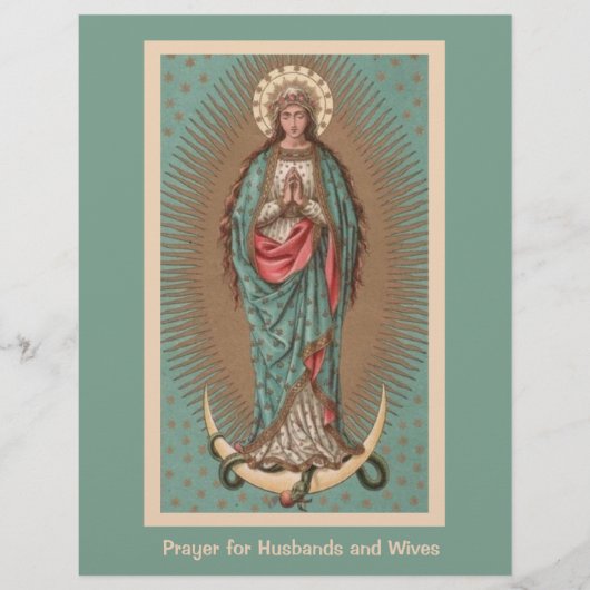 Papier Religieux Catholique Marie Prière Maris et femmes (Devant)