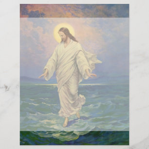 Papier Religion vintage, Jésus Christ marche sur l'eau