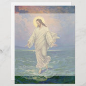 Papier Religion vintage, Jésus Christ marche sur l'eau (Devant / Derrière)
