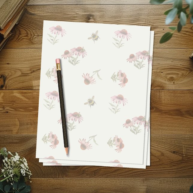 Papier reliure à motif de fleurs d'échinacée (Créateur téléchargé)