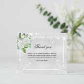 Papier Remerciement de condoléances photo florale argenté (Debout devant)