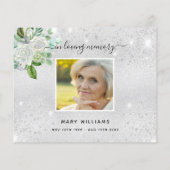 Papier Remerciement de condoléances photo florale argenté (Dos)