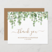 Papier Remerciement de mariage écriture dorée végétation (Devant / Derrière)