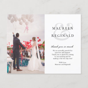 Papier Remerciement de mariage élégant et traditionnel à