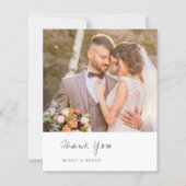 Papier Remerciement de mariage minimaliste photo moderne (Devant)