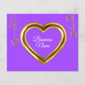 Papier Remerciement Or Cœur Simple Propre Violet (Dos)