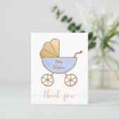 Papier Remerciement pour une Baby Shower pour Garçon Voit (Debout devant)