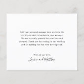 Papier Remerciements de mariage simple noir et blanc à pe (Dos)