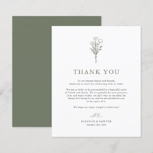 Papier Remerciements de mariage sur le thème de la botani