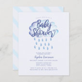 Papier Remise Cloud et Baby shower Raindrops (Devant / Derrière)