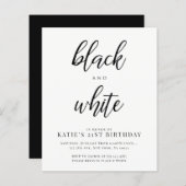 Papier Remise Elegant Black and White Party Invitations (Devant / Derrière)