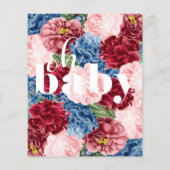 Papier Remise Floral bleu et rouge, Baby shower (Dos)