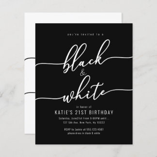 Papier Remise Invitations pour adultes, noirs et blancs