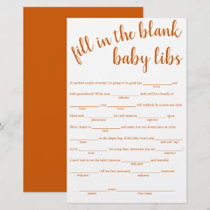 Papier Remplissage simple dans les blancs Fall Orange B