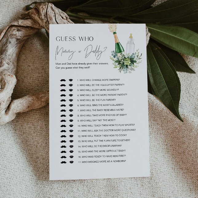 Papier REMY Who Said It Maman ou papa Baby Game Card (Créateur téléchargé)