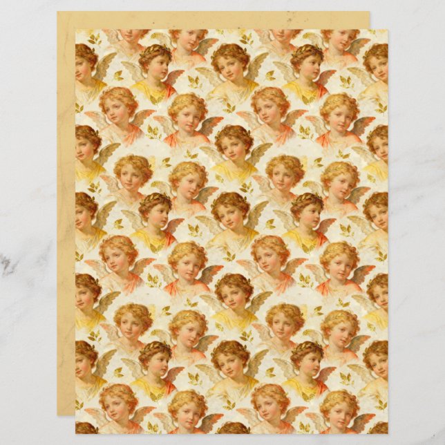 Papier Renaissance Angels Scrapbook Paper (Devant / Derrière)