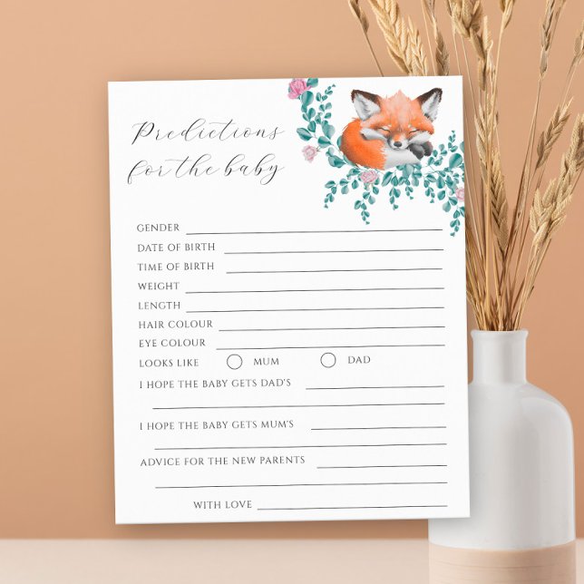 Papier Renard endormi - Prédictions et conseils pour bébé (Créateur téléchargé)