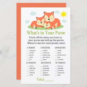 Papier Renard endormi Qu'est-ce qu'il y a dans votre sac 